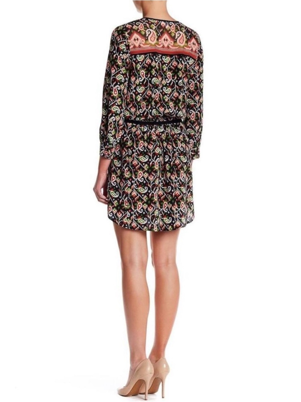 Veronica Beard Tie Front Silk Venice Mini Shirt Dress Size 6 - Picture 16 of 16